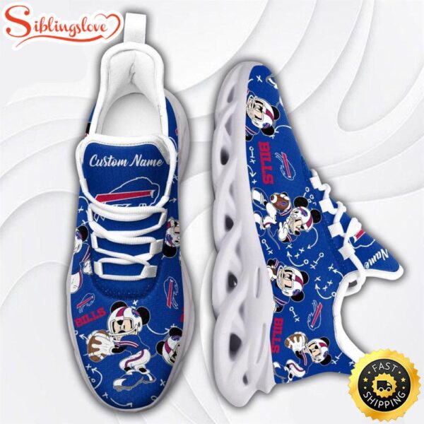 Custom Name NFL Buffalo Bills Mickey Mouse Max Soul Shoes