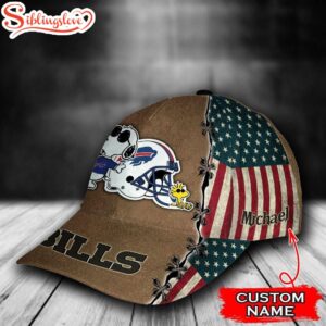 Custom Name NFL Buffalo Bills Snoopy All Over Print 3D Classic Cap