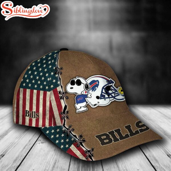 Custom Name NFL Buffalo Bills Snoopy All Over Print 3D Classic Cap