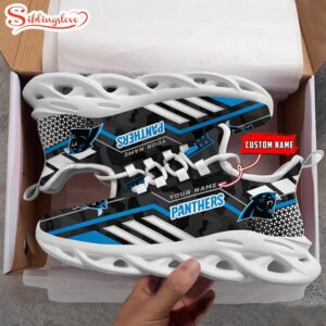 Custom Name NFL Carolina Panthers Clunky Max Soul Shoes