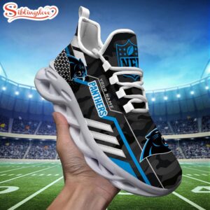 Custom Name NFL Carolina Panthers Clunky Max Soul Shoes