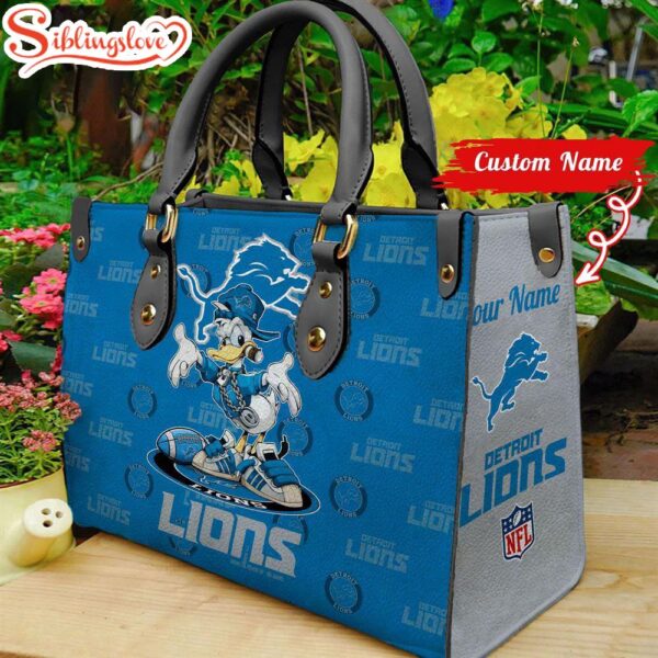 Custom Name NFL Carolina Panthers Donald Duck Leather Handbag For Fans