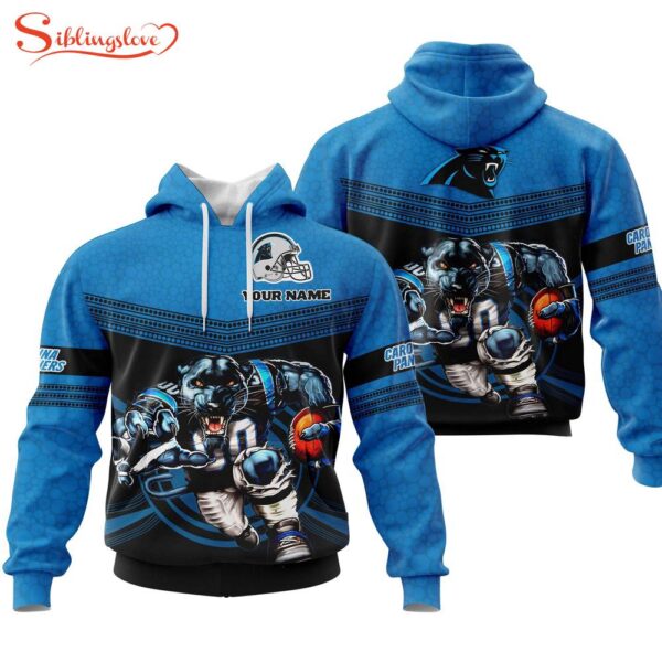 Custom Name NFL Carolina Panthers Mascot All Over Print Hoodie Shirt