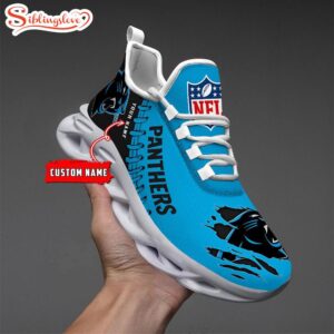 Custom Name NFL Carolina Panthers Max Soul Shoes