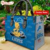 Custom Name NFL Carolina Panthers Pooh Bear Leather Handbag For Fans