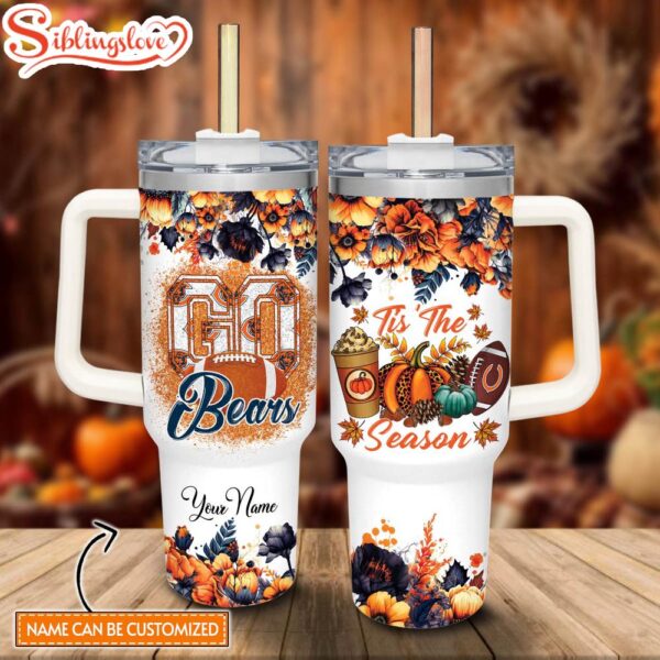 Custom Name NFL Chicago Bears Custom Stanley Tumbler 40oz With Handle