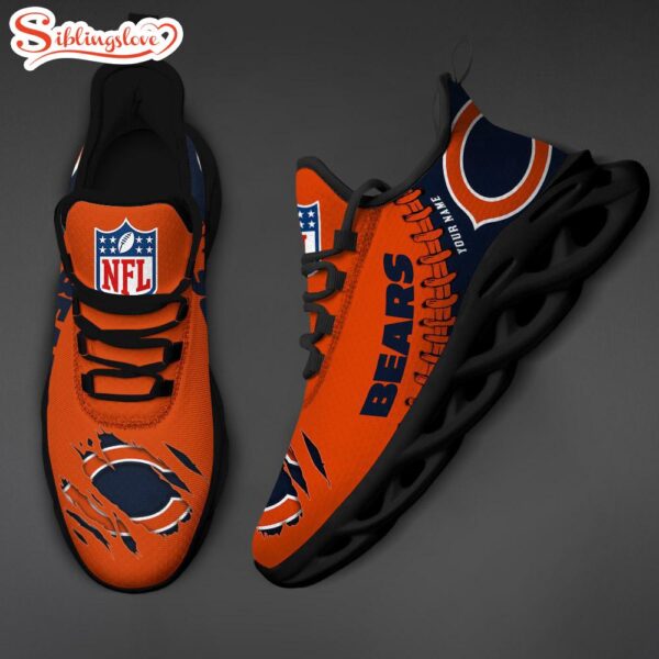 Custom Name NFL Chicago Bears Max Soul Shoes