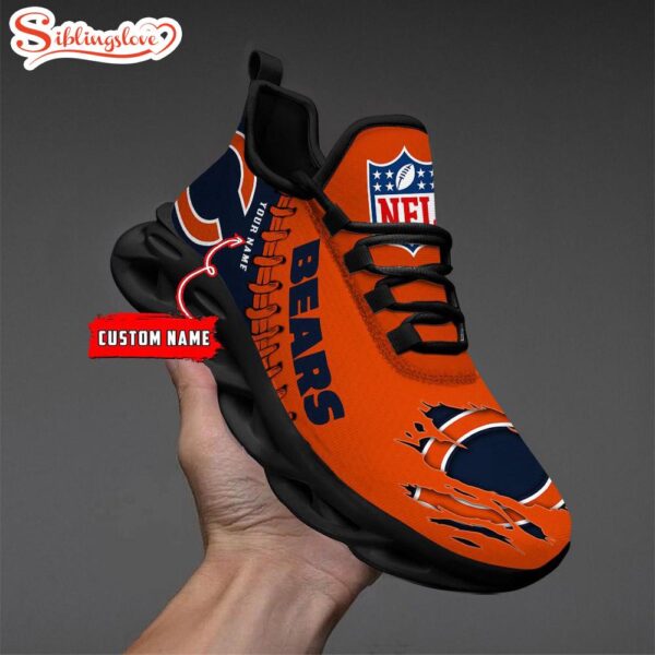 Custom Name NFL Chicago Bears Max Soul Shoes