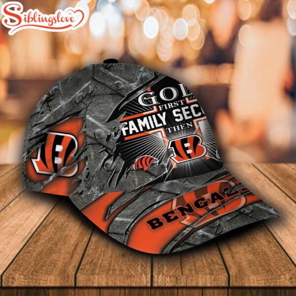 Custom Name NFL Cincinnati Bengals God First Family Second All Over Print 3D Classic Cap