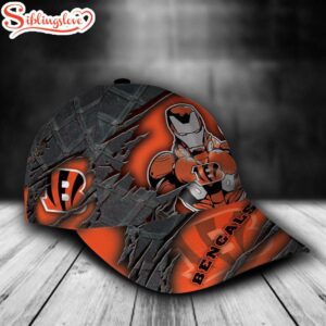 Custom Name NFL Cincinnati Bengals Iron Man All Over Print 3D Classic Cap