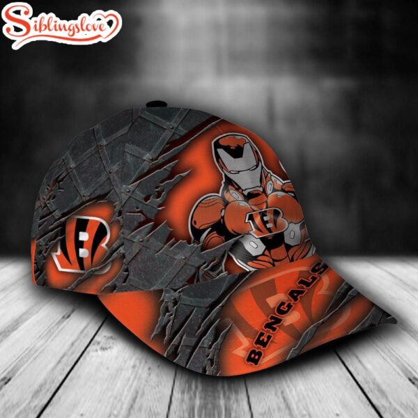 Custom Name NFL Cincinnati Bengals Iron Man All Over Print 3D Classic Cap