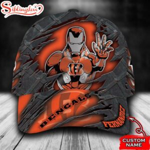 Custom Name NFL Cincinnati Bengals Iron Man All Over Print 3D Classic Cap