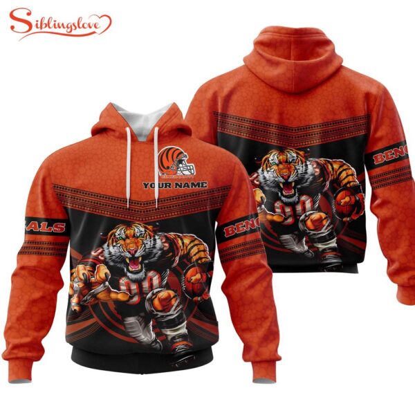 Custom Name NFL Cincinnati Bengals Mascot All Over Print Hoodie Shirt