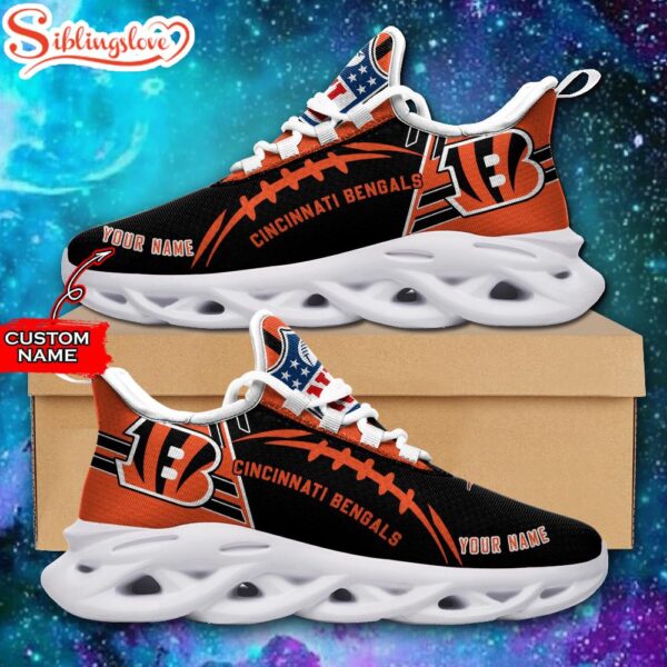 Custom Name NFL Cincinnati Bengals Max Soul Shoes For Men And Women