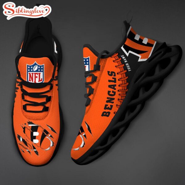 Custom Name NFL Cincinnati Bengals Max Soul Shoes