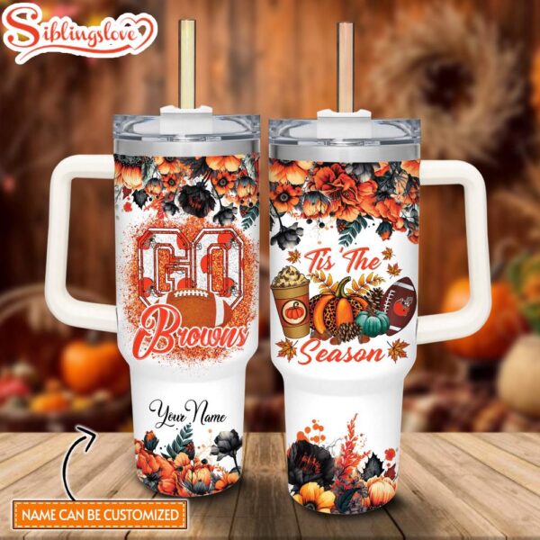 Custom Name NFL Cleveland Browns Custom Stanley Tumbler 40oz With Handle