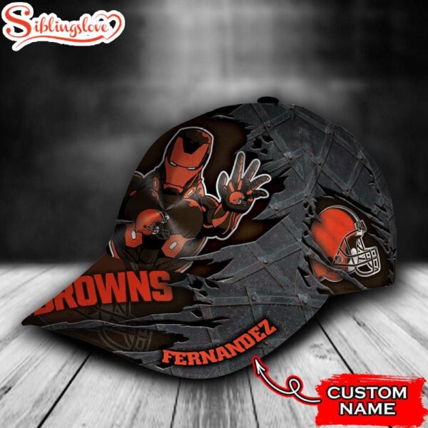 Custom Name NFL Cleveland Browns Iron Man All Over Print 3D Classic Cap