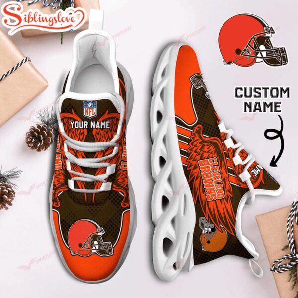 Custom Name NFL Cleveland Browns Max Soul Shoes For Men And Women