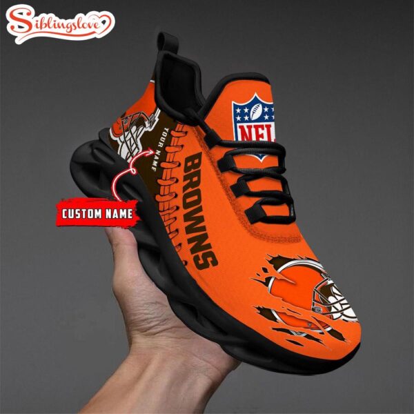 Custom Name NFL Cleveland Browns Max Soul Shoes