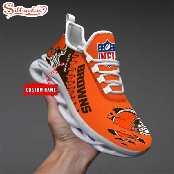 Custom Name NFL Cleveland Browns Max Soul Shoes