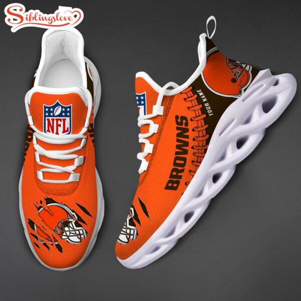 Custom Name NFL Cleveland Browns Max Soul Shoes