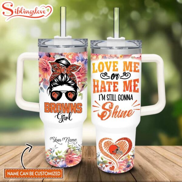 Custom Name NFL Cleveland Browns The Girl Custom Stanley Tumbler 40oz With Handle