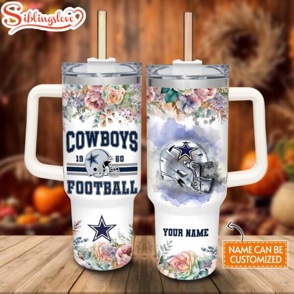 Custom Name NFL Dallas Cowboys Football Custom Stanley Tumbler 40oz With Handle