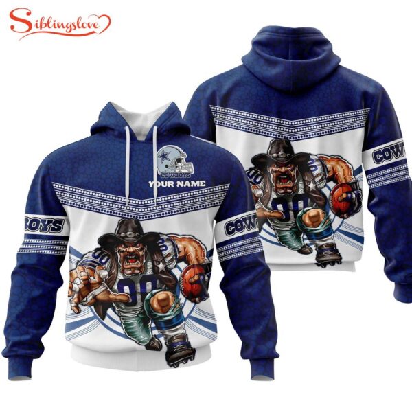 Custom Name NFL Dallas Cowboys Mascot All Over Print Hoodie Shirt