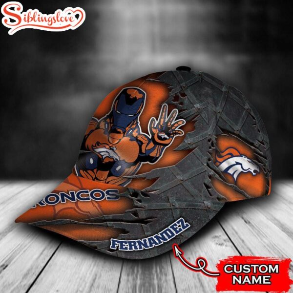 Custom Name NFL Denver Broncos Iron Man All Over Print 3D Classic Cap