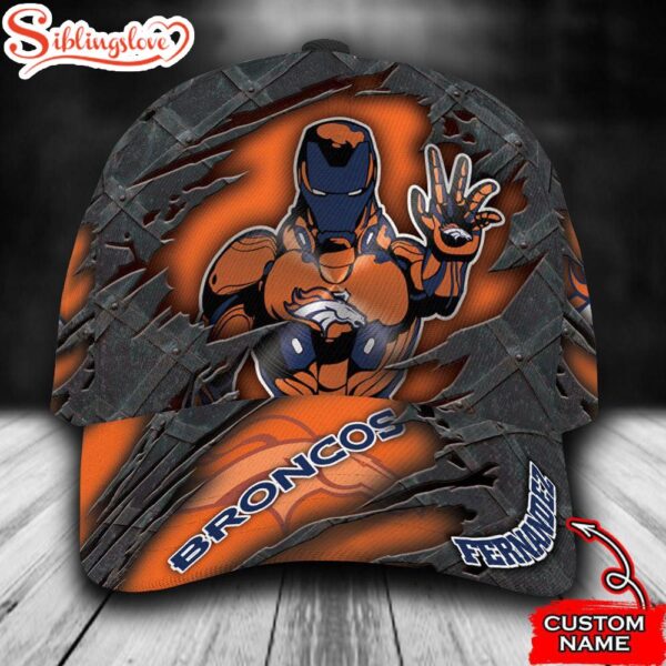 Custom Name NFL Denver Broncos Iron Man All Over Print 3D Classic Cap