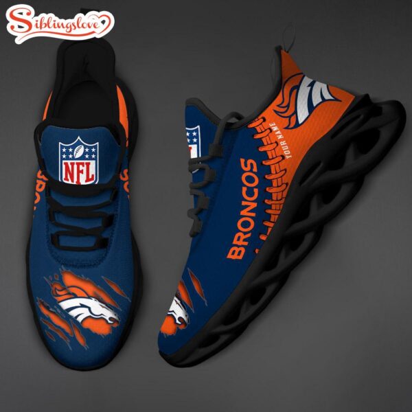 Custom Name NFL Denver Broncos Max Soul Shoes