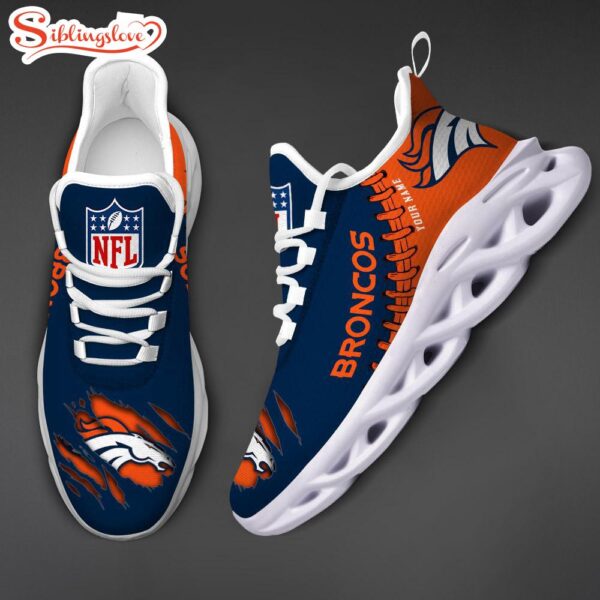 Custom Name NFL Denver Broncos Max Soul Shoes