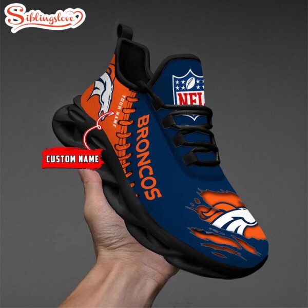 Custom Name NFL Denver Broncos Max Soul Shoes