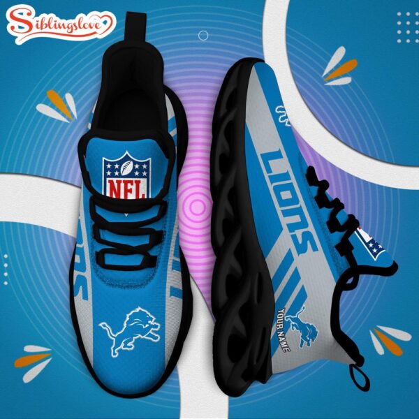 Custom Name NFL Detroit Lions Max Soul Shoes Gift For Fans