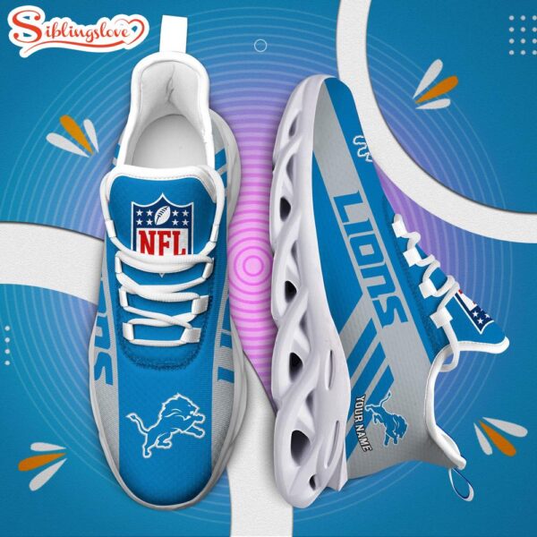 Custom Name NFL Detroit Lions Max Soul Shoes Gift For Fans