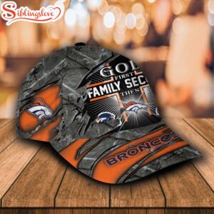 Custom Name NFL God First Family Second Then Denver Broncos All Over Print 3D Classic Cap