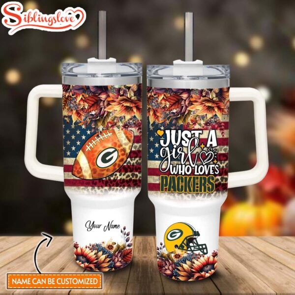 Custom Name NFL Green Bay Packers Autumn Custom Stanley Tumbler 40oz With Handle