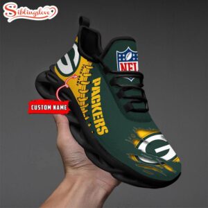 Custom Name NFL Green Bay Packers Max Soul Shoes