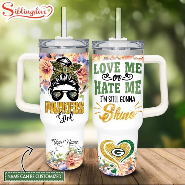 Custom Name NFL Green Bay Packers The Girl Custom Stanley Tumbler 40oz With Handle