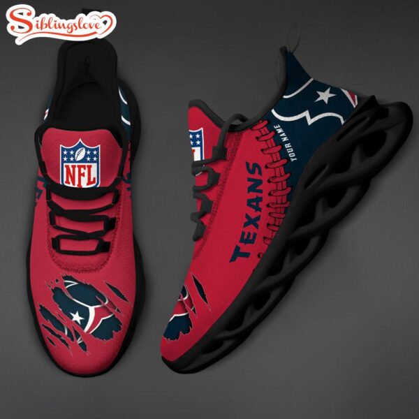 Custom Name NFL Houston Texans Max Soul Shoes