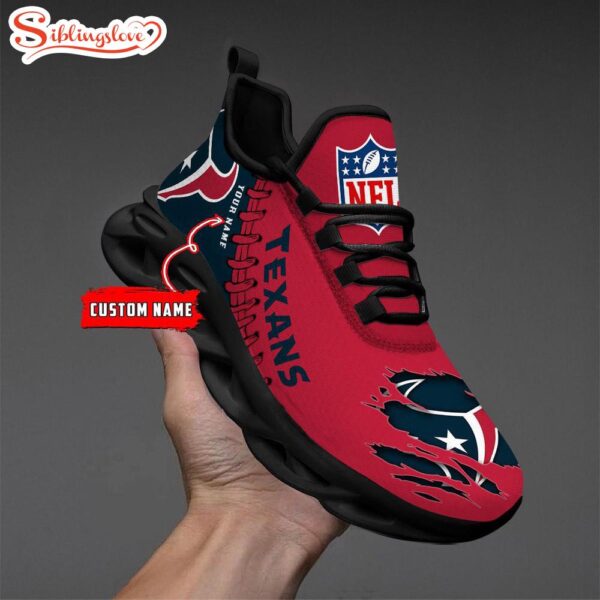 Custom Name NFL Houston Texans Max Soul Shoes