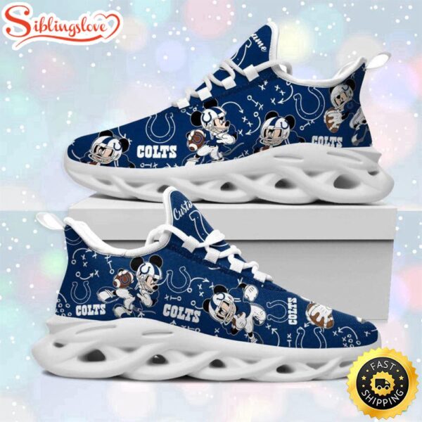 Custom Name NFL Indianapolis Colts Mickey Mouse Max Soul Shoes