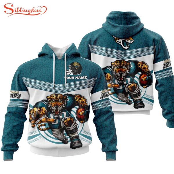 Custom Name NFL Jacksonville Jaguars Mascot All Over Print Hoodie Shirt