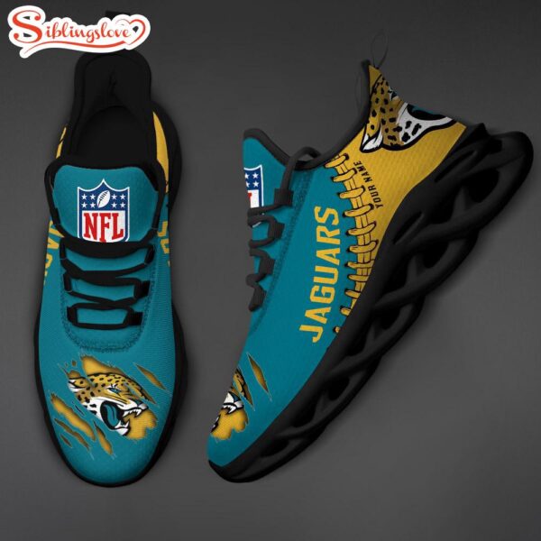 Custom Name NFL Jacksonville Jaguars Max Soul Shoes