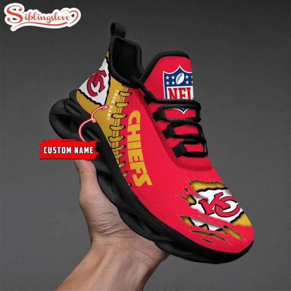 Custom Name NFL Kansas City Chiefs Max Soul Shoes