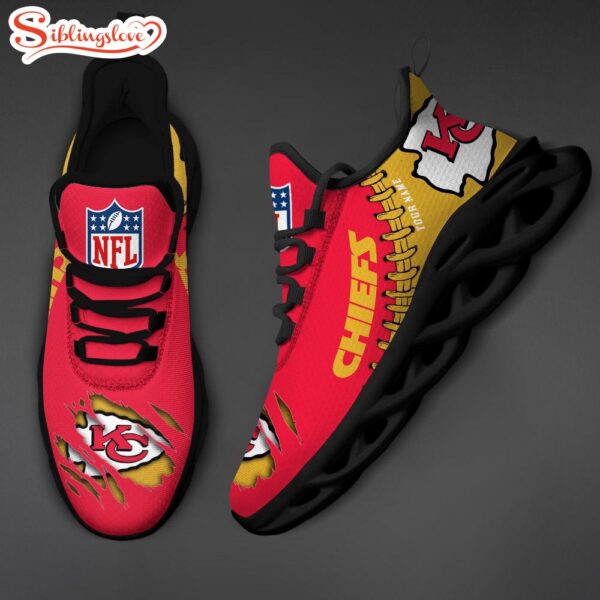 Custom Name NFL Kansas City Chiefs Max Soul Shoes