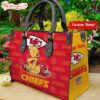 Custom Name NFL Kansas City Chiefs Pooh Bear Leather Handbag For Fans