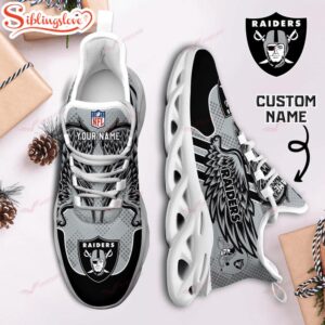 Custom Name NFL Las Vegas Raiders Max Soul Shoes For Men And Women