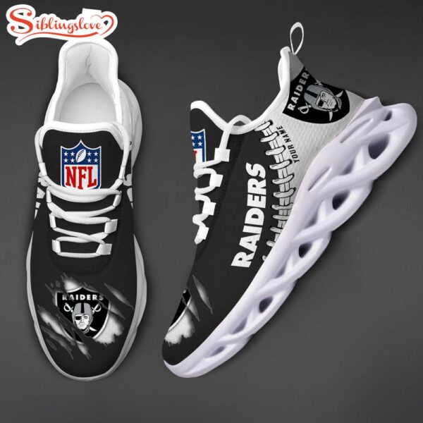 Custom Name NFL Las Vegas Raiders Max Soul Shoes