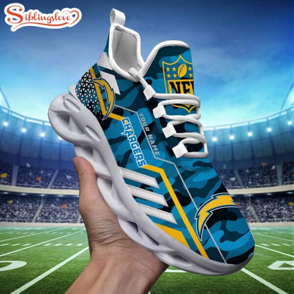 Custom Name NFL Los Angeles Chargers Clunky Max Soul Shoes